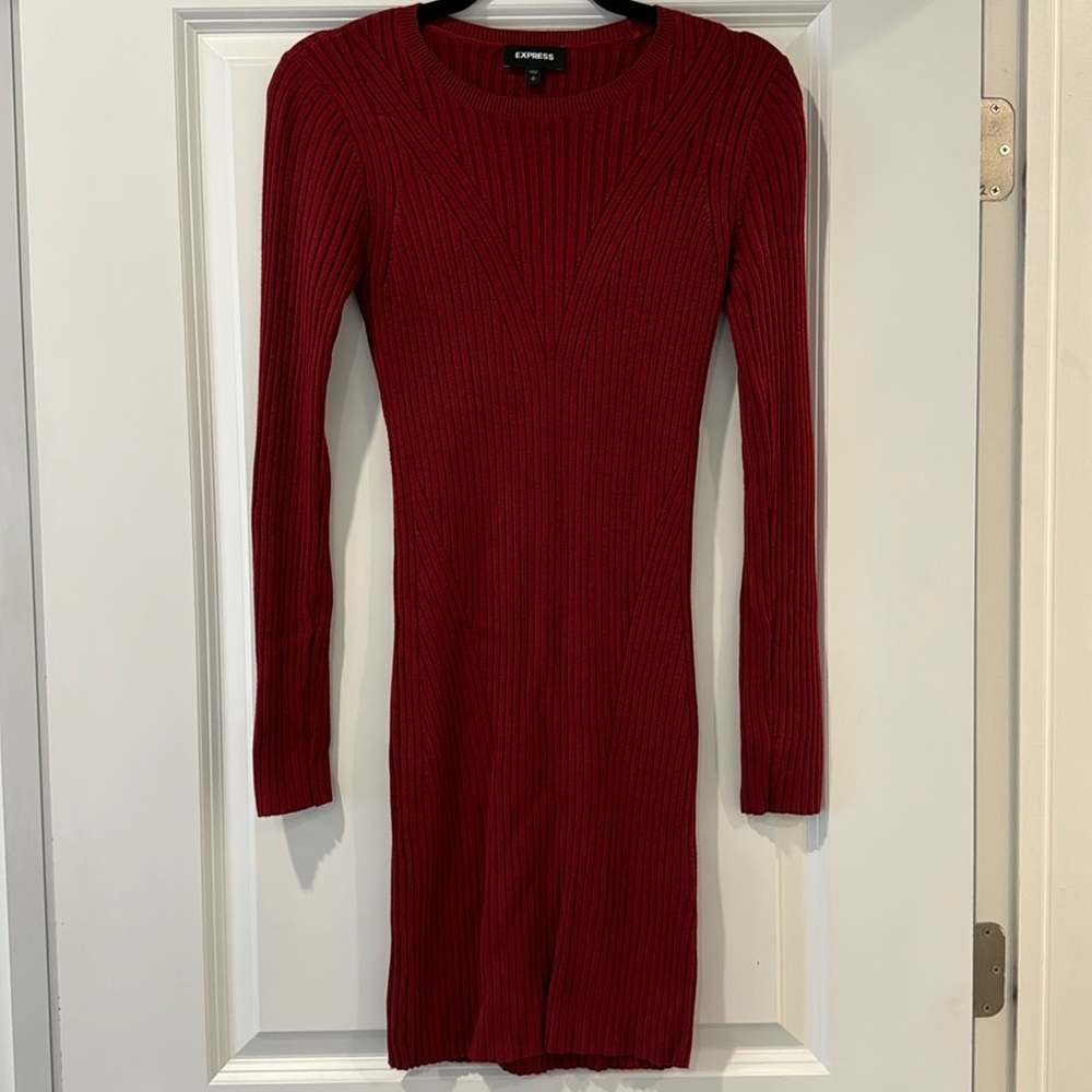 Express burgundy sweater dress